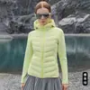 Chaqueta de plumón de invierno para mujer, estilo nuevo, con forro polar, engrosada, ligera, corte ajustado, cuello alto, abrigo de plumón con capucha