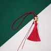 Asa de anillo de tracción de 7 cm borla de cuerda oreja texto jugar cuerda al por mayor tejida a mano DIY cordón corto con cuentas de ágata