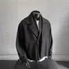 Blazer Design Único Falso Duas Peças para Homens, Estilo Coreano de Inverno, Jaqueta Curta Oversized Estilosa e de Alta Qualidade