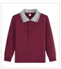 Camisa polo de manga larga para niño, uniforme escolar de algodón para niños, uniforme de preescolar con cuello para niñas, camisa base blanca, envío directo de una pieza