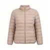 Nuevos estilos de otoño e invierno: Chaquetas de algodón ligeras con cuello alto para mujer, mujer de mediana edad y anciana, con cremalleras, diseños cálidos y básicos, disponibles para venta al por mayor