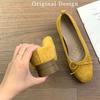 Zapatos Planos Aumentadores de Altura para Personas Menudas Otoño 2025 Nuevos Zapatos de Ballet Planos Slip-On Versátiles Poco Profundos con Lazo Zapatos de Noche