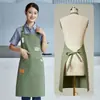 Ropa de Trabajo para Mesero de Catering Delantal Impermeable Impresión de Logo Té de Leche Café Hotel Floristería Cocina