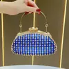 Nova bolsa de mão feminina de luxo com strass transfronteiriça, bolsa de noite elegante para festa de alta qualidade, bolsa de ombro elegante