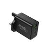 Cargador de teléfono móvil transfronterizo nuevo USB + 2PD Tipo-c multipuerto estándar americano estándar europeo estándar británico cabezal de carga rápida de viaje