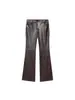 Comercio Exterior Transfronterizo Estilo Europeo y Americano Aliexpress Ropa para Mujer al por Mayor 2025Zra Pantalones de Cuero Casual de Moda Listos para Usar