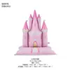 Balão castelo de princesa rosa estilo ins transfronteiriço, balão metalizado em formato de castelo azul, decoração de festa de aniversário