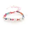 Pulseira de Corda Pé Prata 999 Sansheng III Flor de Lótus Flor de Pessegueiro DIY Trançada Colorida Corda de Mão Explosões Chinesas Novas