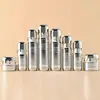 Veta Plateada Productos Listos Set de Helado Chapado en Oro Botellas de 30-120ml Botellas de Loción Botellas de Empaque Cosmético Botellas de Vidrio para Crema