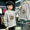 Blusa Base Masculina e Feminina de Malha Waffle Estilo Coreano para Primavera e Outono, Falsa Peça Dupla, para Crianças Médias e Grandes, Bebês, Casual, Versátil, Tendência