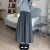 Calça Saia Casual Versátil Macia Arroz Glutinoso Primavera Outono Feminina Cintura Alta Caimento Solta Simples Preguiçosa Petite Calça Wide Leg