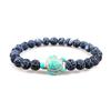 Pulseira Cristal Rosa Natural Malaquita Verde Pulseira Moda Feminina Masculina e Feminina Tartaruga Elástica Pulseira de Casal Pulseira
