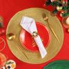 Mantel de PP de Color Navideño Nuevo Transfronterizo de Seda Brillante Decorativo Anti-quemaduras para Escritorio Mat de Accesorios Navideños de Sentido Avanzado