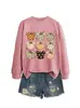 Amazon eBay site independente moda casual feminina nove diferentes floral abóbora gola redonda manga longa moletom camisa base