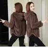 Suéter térmico grueso de doble cara con forro polar, estilo coreano, holgado, con capucha, cremallera, abrigo de otoño e invierno para mujer