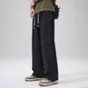Pantalones Casuales de Moda para Hombre de Primavera y Otoño, Corte Holgado, Rayas Degradadas, Pantalones Deportivos Rectos Lavados, Pantalones de Pierna Ancha