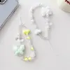 Estilo INS cadena de teléfono móvil de mariposa colorida fresca encantadora cordón de teléfono móvil con cuentas anticaída funda de teléfono móvil DIY Colgante de joyería