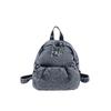 Moda Nueva Tendencia de Mezclilla Bolso Ligero Casual para Mujer Mochila de Color Sólido para Dama Bolsa para Estudiante de Secundaria Estudiante Universitario
