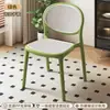 Silla de plástico de mimbre, silla de exterior estilo nórdico, silla de comedor de moda para uso doméstico, apilable, silla para mesa de mahjong con respaldo