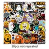 50 Pegatinas Decorativas de Calabaza de Halloween Graffiti Personalizadas para Maletas, Laptops, Coches, Patinetes, Refrigeradores