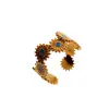 Xingang Aço Inoxidável Flor de Esmalte Colorida Anel Aberto Anel de Flor Joias Atacado Aço Inoxidável 304