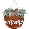 Placa de Guirlanda de Boas-Vindas para Varanda, Decoração Rústica de Varanda Frontal de Fazenda, Pendurado na Porta Frontal