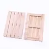 Mini Bandeja Rectangular de Madera, Portavasos Pequeño Hueco de Madera, Base Aislante de Calor, Escena en Miniatura, Accesorios de Muebles de Madera Maciza