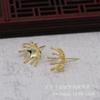 Yiwu Gold Ray color dorado chapado DIY soporte para cuentas capullo de flor pin para arete aretes hechos a mano material accesorios B863