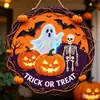 Amazon Mais Vendido Halloween Caveira Fantasma Teia de Aranha Placa de Porta de Madeira Pingente de Decoração de Casa de Madeira