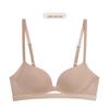 Roupa íntima feminina pequeno seio push-up grande sutiã sem fio contração mamária anti-queda sexy sutiã sem costura verão fino