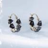 Pendientes de cristal gris con diseño de nicho Sense Love, con hebilla para mujer, ligeros, lujosos, con temperamento versátil, personalizados, sencillos y explosivos.