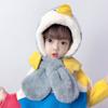 Gorro y Bufanda Integrados para Niños, Felpa Engrosada Cálida, Gorro con Protección para las Orejas, Cuernos Lindos para Niños y Niñas, A Prueba de Viento, Súper Lindo y Versátil