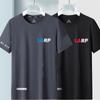 Camiseta de seda de hielo de verano para hombre, cuello redondo, ropa de secado rápido, manga corta, fina, transpirable, manga media, talla grande, deportiva, holgada, de moda.