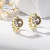 Europa y Estados Unidos transfronterizos pendientes de circonita superventas pendientes de gemas personalizados oro nuevos accesorios baja alergia hebilla de oreja de cobre dorado