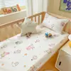 Lençol de Elástico 10A Algodão Puro Dupla Camada Gaze Solteiro Peça Única 360 graus Cobertura de Cama Totalmente Fechada Patchwork Cama Antibacteriano Anti-Ácaros Cobertura de Cama Infantil