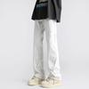 Pantalones vaqueros vintage americanos High Street Vibe blancos puros para hombre, pantalones rectos, holgados y estrechos