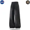 Pantalones Casuales de Lino Lyocell de Alta Calidad Marca Nasa para Hombre, Pantalones Rectos Sueltos Transpirables de Sensación Fresca para Verano