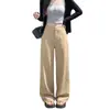 Calça de terno feminina estilo coreano com caimento solto
