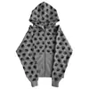 Sudadera chaqueta con cremallera, manga larga, estampada Y2K, corte holgado, sudadera con capucha vintage, ropa urbana de moda, estilo high street