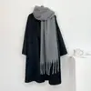 Cachecol de Lã Mohair Liso para Outono e Inverno para Mulheres, Estilo Coreano, Moderno, Versátil, Engrossado, Quente, Cachecol com Franjas, Xale para Mulheres, Atacado