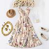 Temu Europeo y Americano Transfronterizo Aliexpress Amazon Vestido de Tirantes Estampado de Pintura Colorida Look Adelgazante Talla Extragrande
