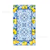 Bp039 Platos de Papel de Porcelana Azul Limón y Blanco para Fiestas Navideñas, Juego para 8 Personas, Decoración Estilo Chino, Papel Desechable