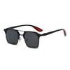 Nuevas Gafas de Sol Retro de Media Montura Multilado Estilo Coreano con Puente Doble y Marco Superior para Hombres y Mujeres, Gafas de Sol Transfronterizas Europeas y Americanas de Alta Gama
