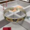 Novo Bracelete Feminino Estilo Chinês Prata Pura 9999 Estilo Antigo Borboleta Pintada a Ouro Acessório Versátil Presente para Namorada Joia Presente