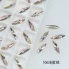 Cristal Dongzhou 11*3 Marquise Fina Fondo Puntiagudo Diamante Chapado en Plata Flash K9 Vidrio Oval Puntiagudo Joyería Accesorios para Arte de Uñas DIY