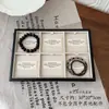 Caixa de bandeja de madeira estilo francês preta, caixa de exibição de pulseira, caixa de armazenamento de anéis e brincos, suporte de exibição de joias, acessório para fotos.
