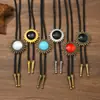 Colar Longo Literário Personalizado Acessórios de Liga de Zinco Resina Jade Bolo Tie Colar Masculino Corrente para Suéter