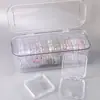 Caja de Almacenamiento Transparente de Plástico con Tapa abatible Grande y Pequeña, a Prueba de Polvo y Humedad, Caja de Plástico para Acabados, Joyero, Caja para Joyería de Cuentas