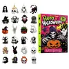Nuevo colgante acrílico de caja sorpresa para decoración de Halloween, patrones de calabaza, gato y bruja para decoración de jardín exterior