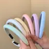 Faixa de Cabelo Esponjosa Cor Macaron Feminina Nova Primavera 2025 Simples Moda Acessório de Cabeça Pressão Alta no Topo do Crânio Cabelo Faixa de Cabelo Versátil